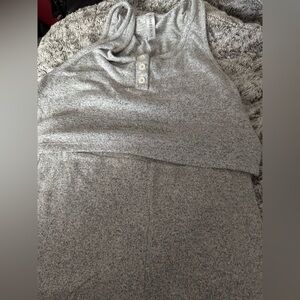 Gray Sleeveless Top with Button Detail